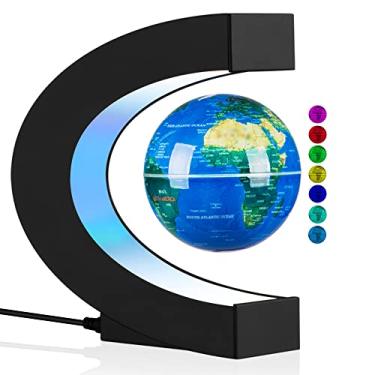 Imagem de UVEHAS Globo Levitante Com Luzes Led, Lâmpada De Mapa-Múndi Giratória Flutuante Levitação Magnética Multicolorida, Decoração Mesa Para Escritório, Casa, Presente Aniversário Amigos