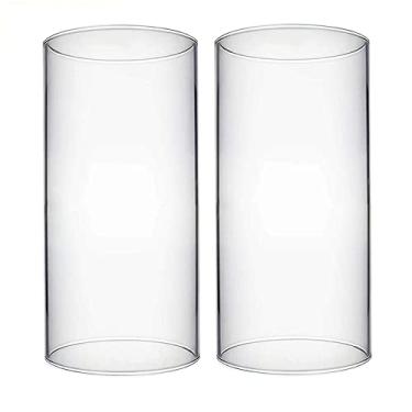 Imagem de MISUOVERRE Porta-Velas De Vidro Tipo Furacão, Chaminés Para Velas, Cilindro Aberto 7,6 Cm Largura X 20 Altura