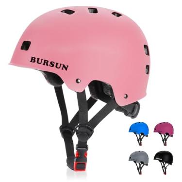 Imagem de BURSUN Capacete De Bicicleta E Skate Para Crianças 5 A 8 Anos, Jovens Adultos 14 16 Scooter Multiesportiva Ajustável, Bicicleta, Patins, Patins Em Linha, Hoverboard, Longboard, 3 Tamanhos