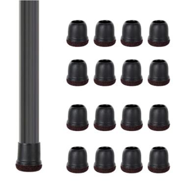 Imagem de Kotiorname Protetores De Piso Para Pernas Cadeira, 16 Peças, Pisos Madeira, Capa Silicone Preta Móveis, 1" Com Almofadas Feltro