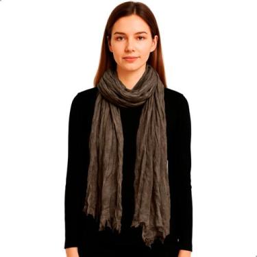 Imagem de Cachecol Pashmina Feminino Xale Tipo Manta Toque Macio Com Franjas 180
