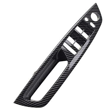 Imagem de Acabamento interno da maçaneta da porta, tampa do apoio de braço do lado do motorista para BMW X5 E70 2007-2013 X6 E71 E72 2008-2014 (lado do mergulhador (orifício duplo dianteiro esquerdo), fibra de