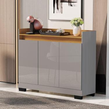 Imagem de Buffet Aparador 3 Portas Real Cinza/Mel