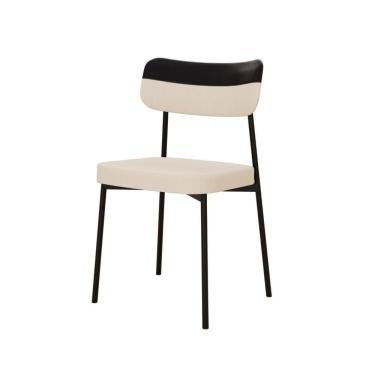 Imagem de Cadeira Mynna Fixa C/4 Pes 525 X 470 X 790 Mm C/1 Un. Crt.areia/courino Preto Crt Areia/courino Preto