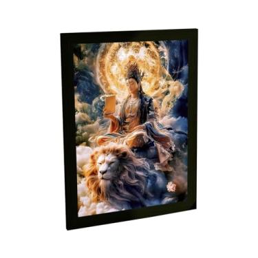 Imagem de Quadro Decorativo Religioso Buda Leão Céus Ilustração Decoração Poster Quarto Sala
