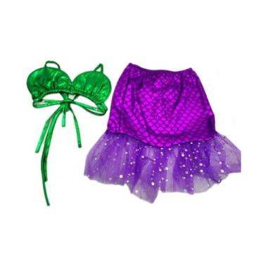 Imagem de Fantasia De Sereia Infantil Saia E Top Festa Carnaval - C/N