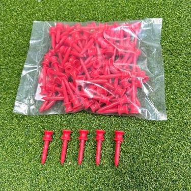 Imagem de LM sports Camisetas de golfe de plástico Step Down | Camisetas Premium Golf Castle | 100 unidades, 4 cm (vermelho)