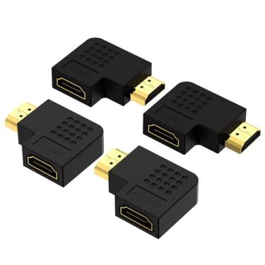 Imagem de VCE 2 Combos HDMI 90 e 270 graus macho para fêmea adaptador plano vertical 3D 4K compatível