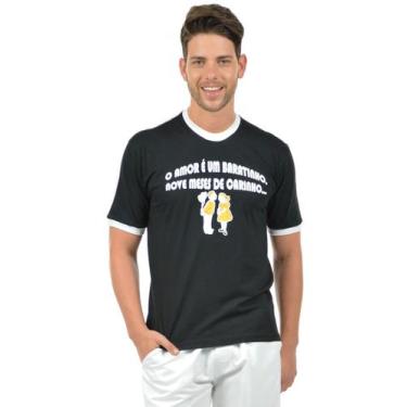 Imagem de Camiseta com frase fenomenal, Preto c, Branco, G