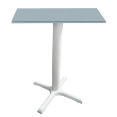 Imagem de Mesa ômega Ferro Branco 74 Cm (alt) Base Em X Tampo Mdp Quadrado Cinza 60 Cm (larg) X 2,50 Cm (alt)