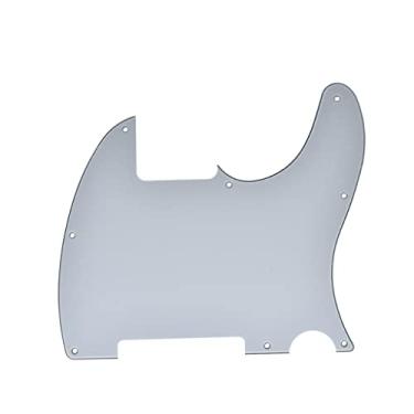 Imagem de KAISH 8 furos Tele Pickguard de guitarra em branco placa de raspar para Telecaster Esquire branco 3 camadas