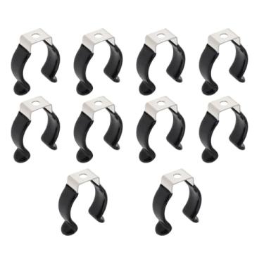 Imagem de RTNLIT T8 Suporte de clipes U para lâmpadas LED e acessórios de montagem de tubos fluorescentes, grampos mergulhados de plástico preto, suporte de lâmpada, grampos de tubo para evitar flacidez (pacote