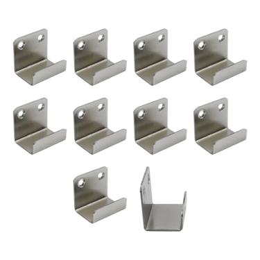 Imagem de Coshar 10 peças de suporte de aço inoxidável para exibição de azulejos de cerâmica, painel de avisos de parede, gancho de grampo J plano resistente, fixador de clipe de parede - prata (largura interna