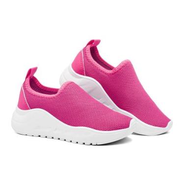 Imagem de Tênis Meia Calce Fácil Infantil Ultra Leve Respirável - Apoá, Rosa, 32