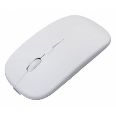 Imagem de Mouse Sem Fio Recarregável K-MEX, 1600DPI, Design Slim, USB-C, Branco 