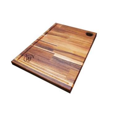 Imagem de Tábua de corte madeira nobre teca. Gourmet. 20x28x2,2 cm - Wood Art