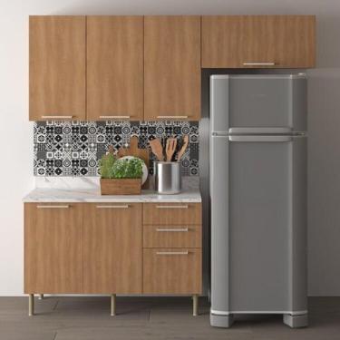 Imagem de Cozinha Compacta 200cm 3 Peças, 6 Portas e 3 Gavetas - Tecno Mobili
