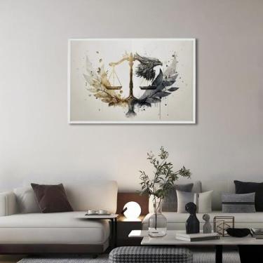 Imagem de Quadro Decorativo Temático Direito com 1 Tela para Escritório Hall Lav