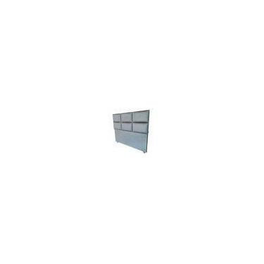 Imagem de Cabeceira Casal Módulos com Pés Módena H6 Suede Liso Cinza  140 x 120 