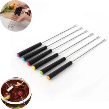 Imagem de Kit com 6 Garfos para Fondue em Aço Inox Chocolate Aperitivos - LiraZ