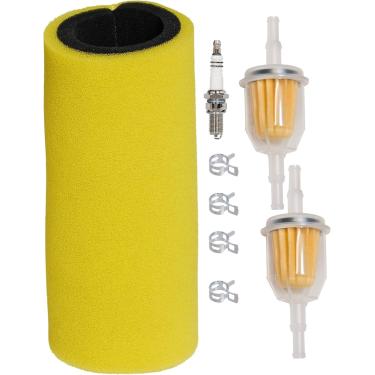 Imagem de Filtro de ar de espuma de estágio duplo com kit de ajuste de filtro de combustível de vela de ignição para Yamaha 2004-2007 660 YXR660,2006-2009 450 YXR450 Substituir 5UG-E4451-00-00, AFR-2009-00