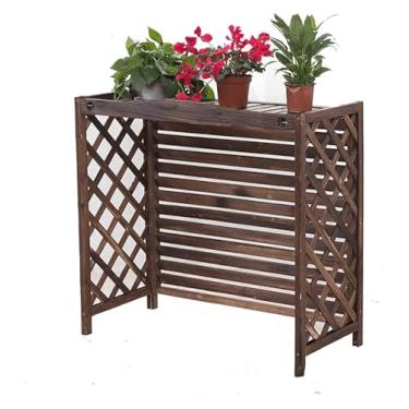 Imagem de JINMLBO Capa de ar condicionado externo, suporte de flores de madeira, caixa de lixo, cerca, tela de privacidade, painel de cerca de condensador, capa protetora para unidade externa (96 x 40 x 89 cm)