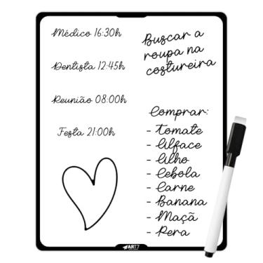 Imagem de Lousa Magnética para Geladeira com Planner Semanal, 20x30cm, Caneta Apagável Inclusa