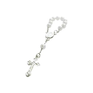 Imagem de Mini Terços Para Lembrancinhas 20 Unidades (Branco com Prata)