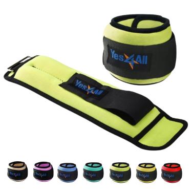 Imagem de Yes4All Par de pesos de perna e braço de pulso com alça ajustável para corrida, ginástica, aeróbica, fisioterapia – de 900 kg a 4,5 kg