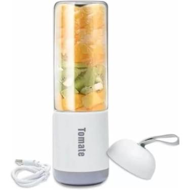 Imagem de POWER TOYS Mini Liquidificador Portátil Copo de Vidro 6 Lâminas Recarregável