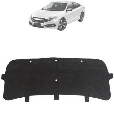 Imagem de Forro Manta Acústica Do Capô Civic 2017 2018 2019 2020 2021 + Presilha