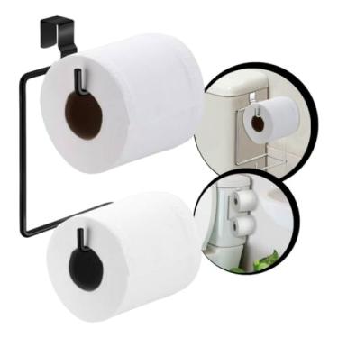 Imagem de Suporte Porta Papel Higiênico Duplo P/Caixa (PRETO)