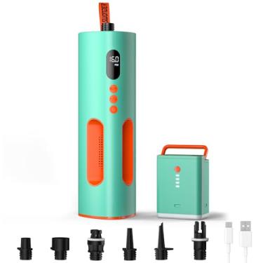 Imagem de Swonder Seafalcon Bomba de prancha de remo, bomba de ar elétrica recarregável 3 em 1 com bateria removível, bomba portátil para prancha de remo, caiaque, infláveis, barcos (ciano/tangerina)