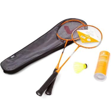 Imagem de Kit Badminton Completo Vollo Com 2 Raquetes 3 Petecas Nylon-Unissex