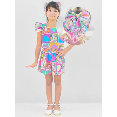 Imagem de Conjunto Infantil Tema Livro de Colorir + Enfeite Cabelo - Moderna Men