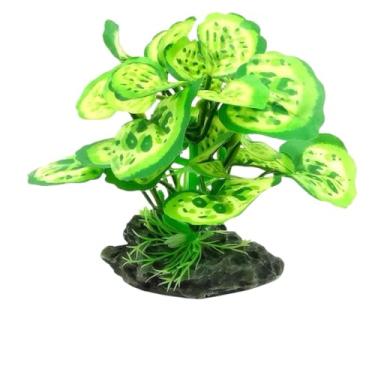 Imagem de JGbaby Plantas artificiais de aquário, decorações para aquários de peixes, rede de folha de betta, 15 cm, plantas realistas de seda e plástico, decoração de madeira flutuante para betta, peixes