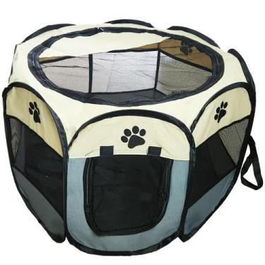 Imagem de Cercado Tenda Pet Dobrável Portátil Cão Gato Coelho Cinza - TerraX
