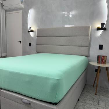 Imagem de Lençol Colchão Malha 100% Algodão C/Elástico - 120 Gramatura Cama Solteiro (Verde)