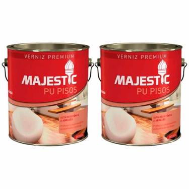Imagem de Kit 2 Verniz Piso De Madeira Majestic 3,6l Pu Incolor Acetinado Renner