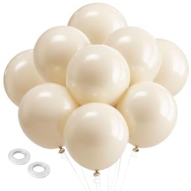 Imagem de White Sand Latex Party Balloons - 30Pcs 18 Inch Extra Large Beige Round Ballons Boho Cream Latex Party Baloons for Neutral Birthday Wedding Engagement Bridal Shower Gender Reveal Party Decoration