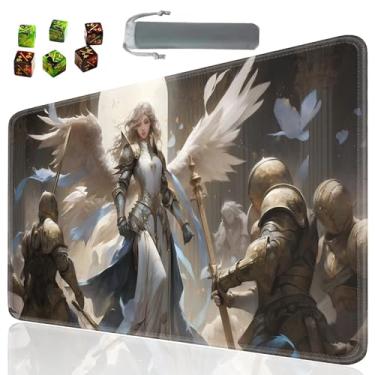 Imagem de SOTWONSO Jogo de tabuleiro para tapete de mesa TCG tamanho 60 x 35 cm mousepad compatível com MTG RPG CCG jogo de cartas colecionáveis tapetes com 6 dados (tapete 118)