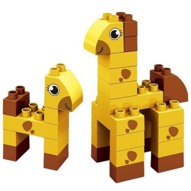 Imagem de Blocos de montar girafa com filhote Zoo Family 30 peças - USUAL