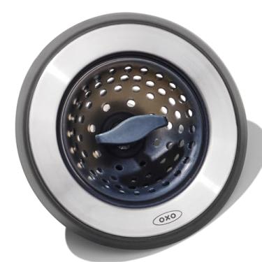 Imagem de Protetor de Ralo 2 em 1 OXO Good Grips, preto, filtro para pia com tampa