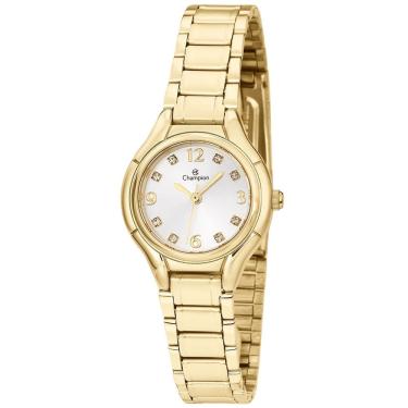 Imagem de Relógio CHAMPION feminino dourado strass pequeno CH24964H