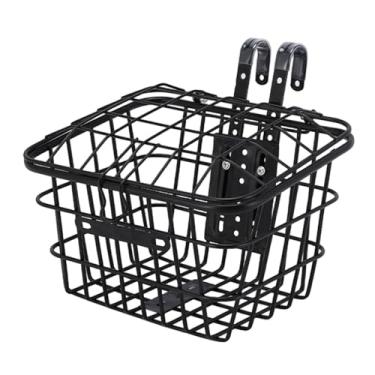 Imagem de IEUDNS Cesta de bicicleta infantil, cesta de ciclismo com ganchos, acessório de transporte, armazenamento removível, decoração frontal para meninas, compras, com Tampa