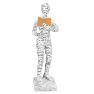 Imagem de Estátua do Thinker estátua de resina elegante Leitura de Pulp Fture Home Office Decor Sculpture for Bookshelf Library 2 PCs (W310-12)