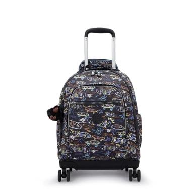 Imagem de Kipling Mochila com rodinhas New Zea impressa para laptop de 15 polegadas, Skate neon, Medium, Casual