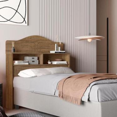 Imagem de Cabeceira Solteiro MDF Cama Box 2 Nichos Resistente Durável - B&A Bent