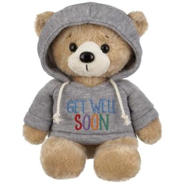 Imagem de Ursinho de pelúcia Ganz 9 Get Well com capuz cinza