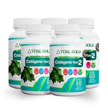 Imagem de COLÁGENO TIPO 2 - 500mg (60 Cápsulas) VITAL GOLD, 05 Unidade